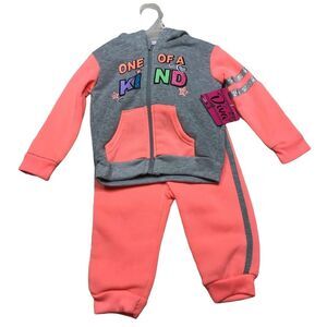 Diva new matching hoodie zip up sweatshirt jacket sweat pant joggers sz 12 month